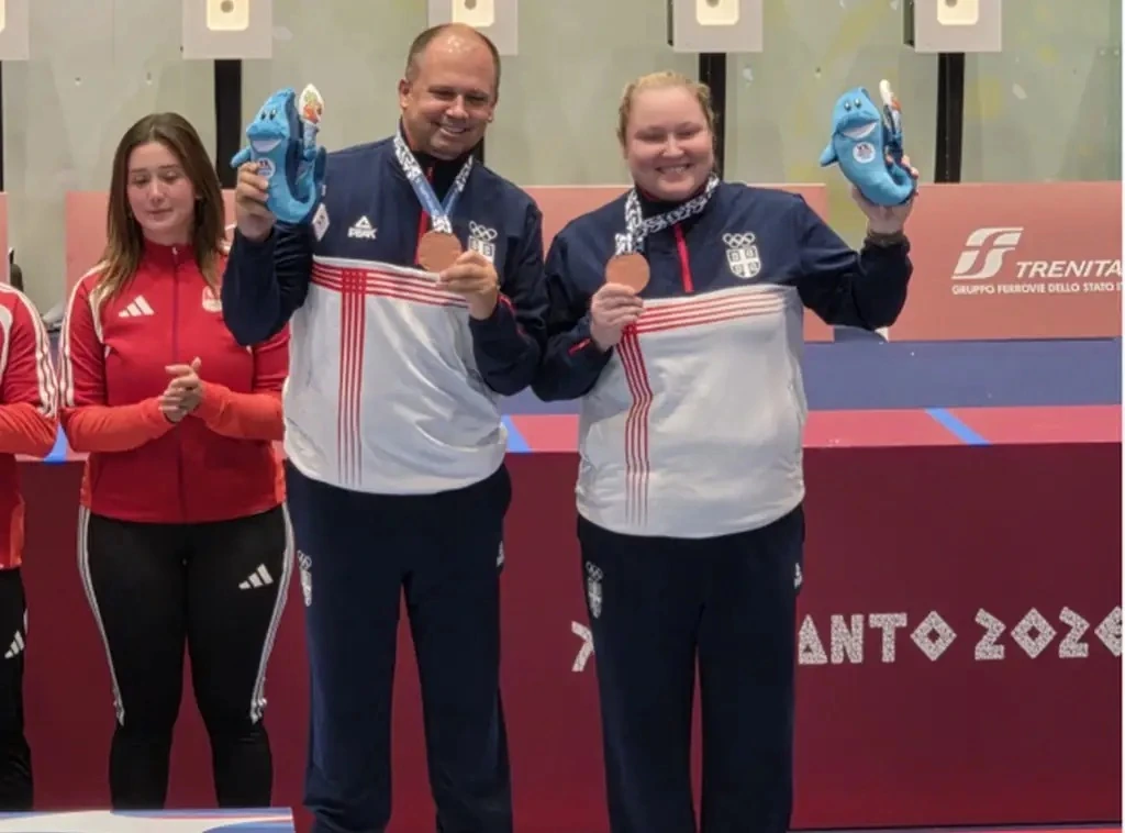 Arunovic and Mikec win bronze in mixed 10-metre pistol shooting