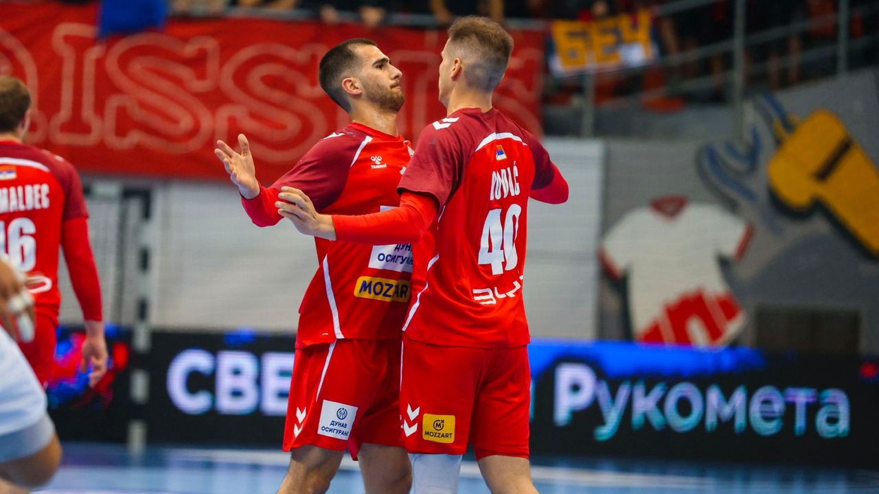 Serbia men's handball team official draw image - inline angle