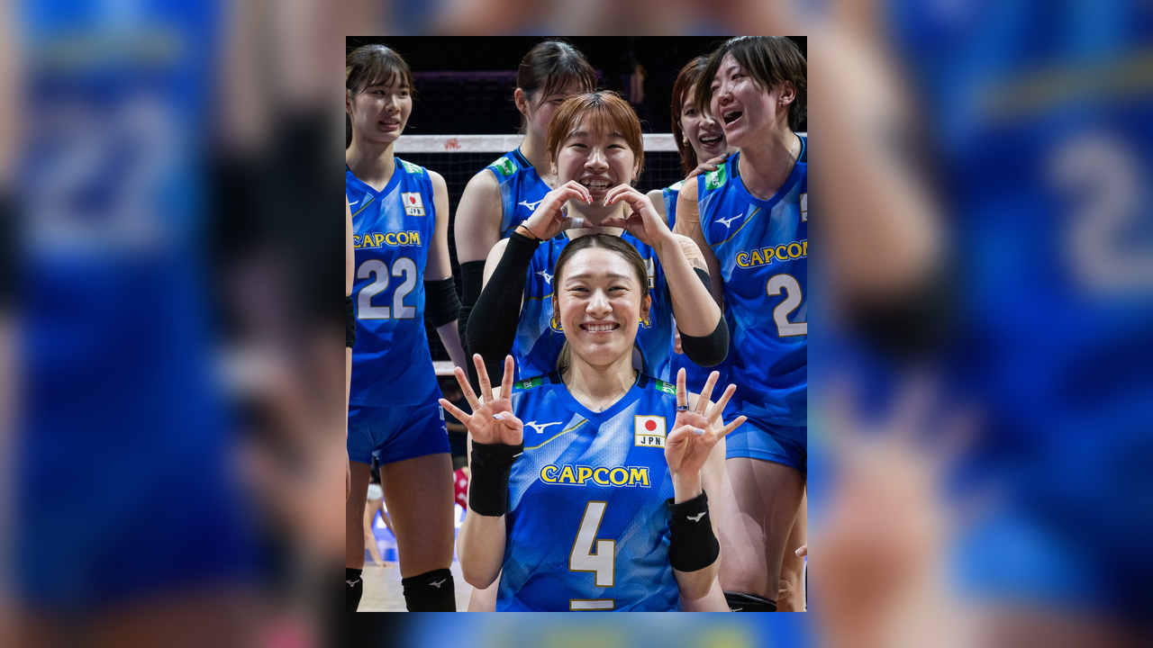 Volleyball World week-one action photo from the official VNL report - inline angle