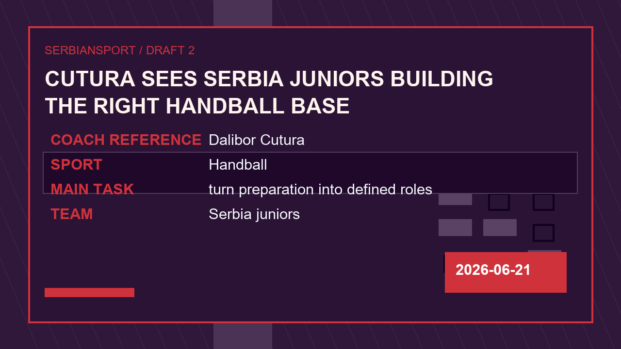 Cutura Sees Serbia Juniors Building the Right Handball Base image 2
