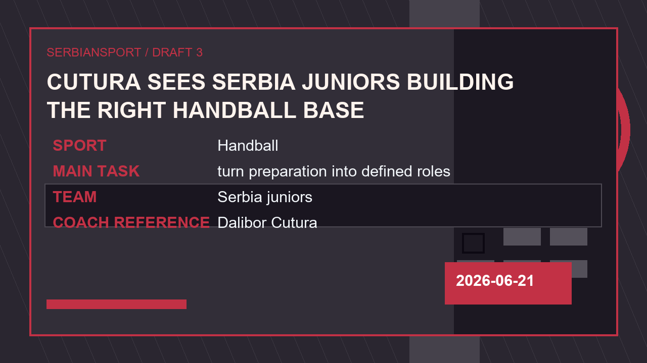Cutura Sees Serbia Juniors Building the Right Handball Base image 3