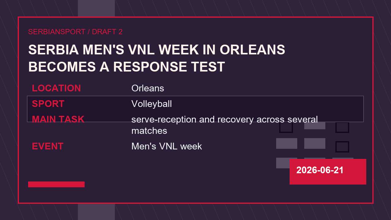 Serbia Men's VNL Week in Orleans Becomes a Response Test image 2