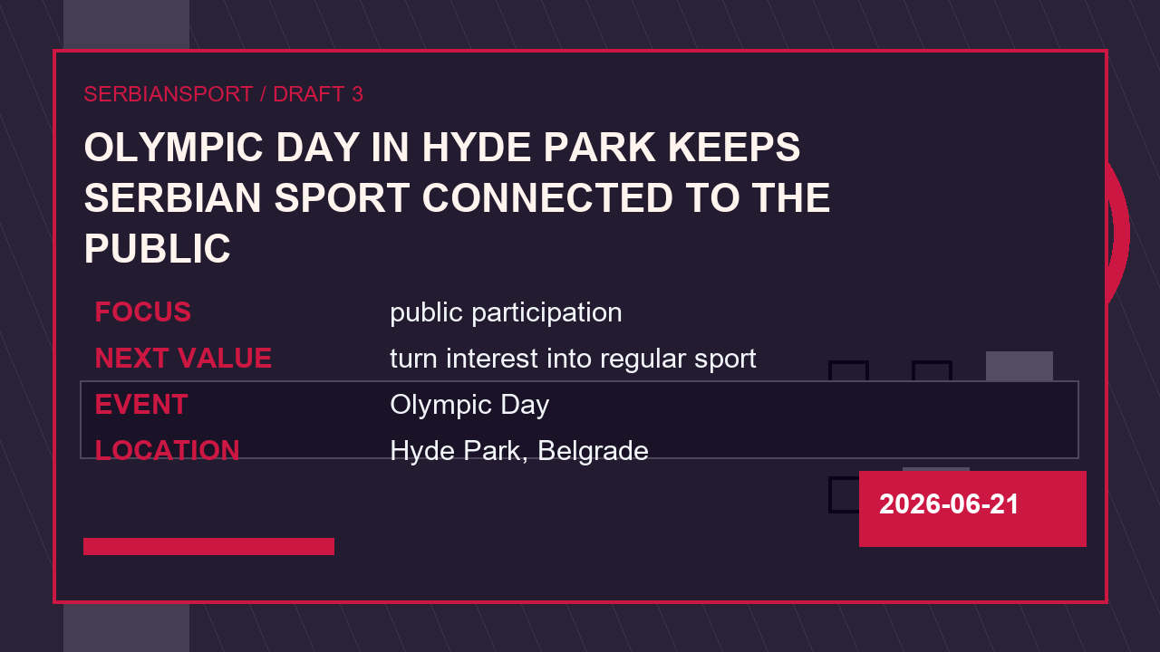 Olympic Day in Hyde Park Keeps Serbian Sport Connected to the Public image 3