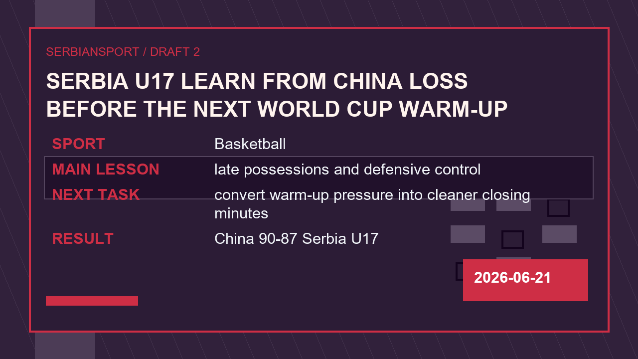Serbia U17 Learn From China Loss Before the Next World Cup Warm-Up image 2