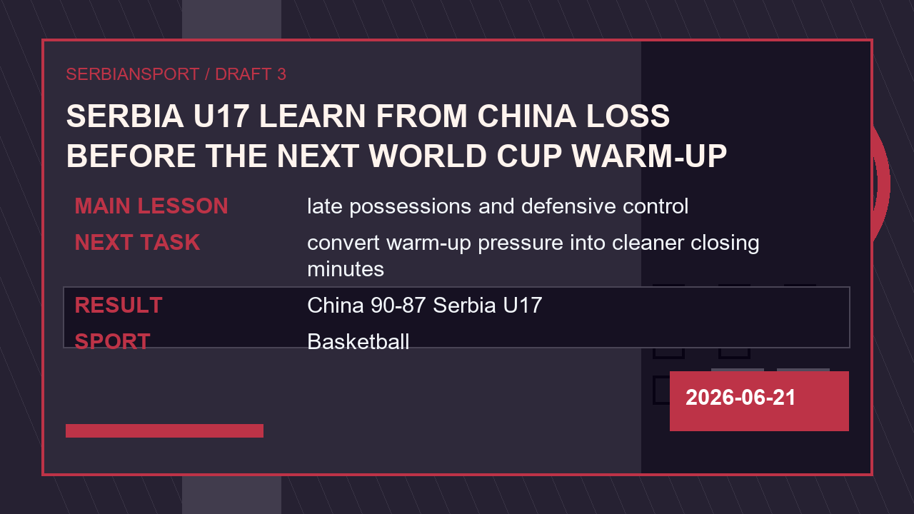 Serbia U17 Learn From China Loss Before the Next World Cup Warm-Up image 3