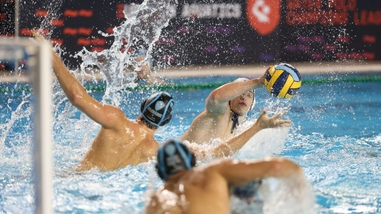 Novi Beograd water polo players contest the ball