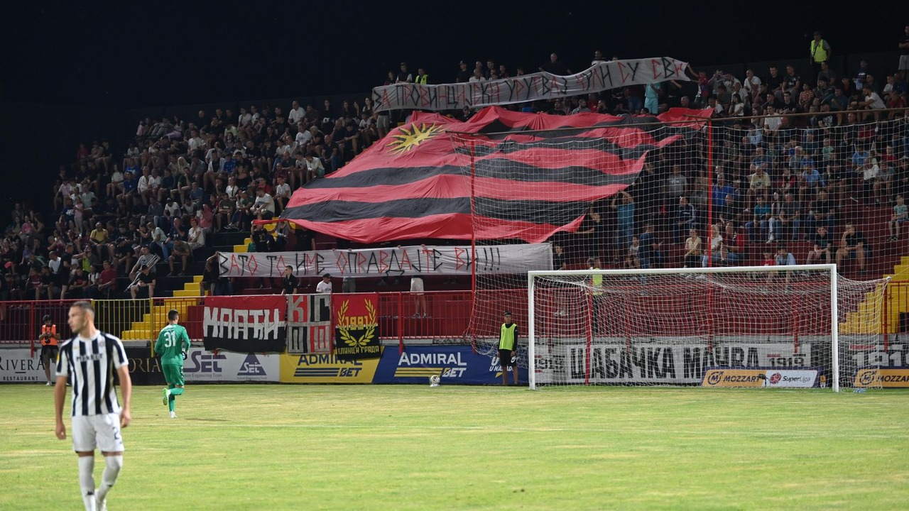 Macva supporters watch a match in Sabac