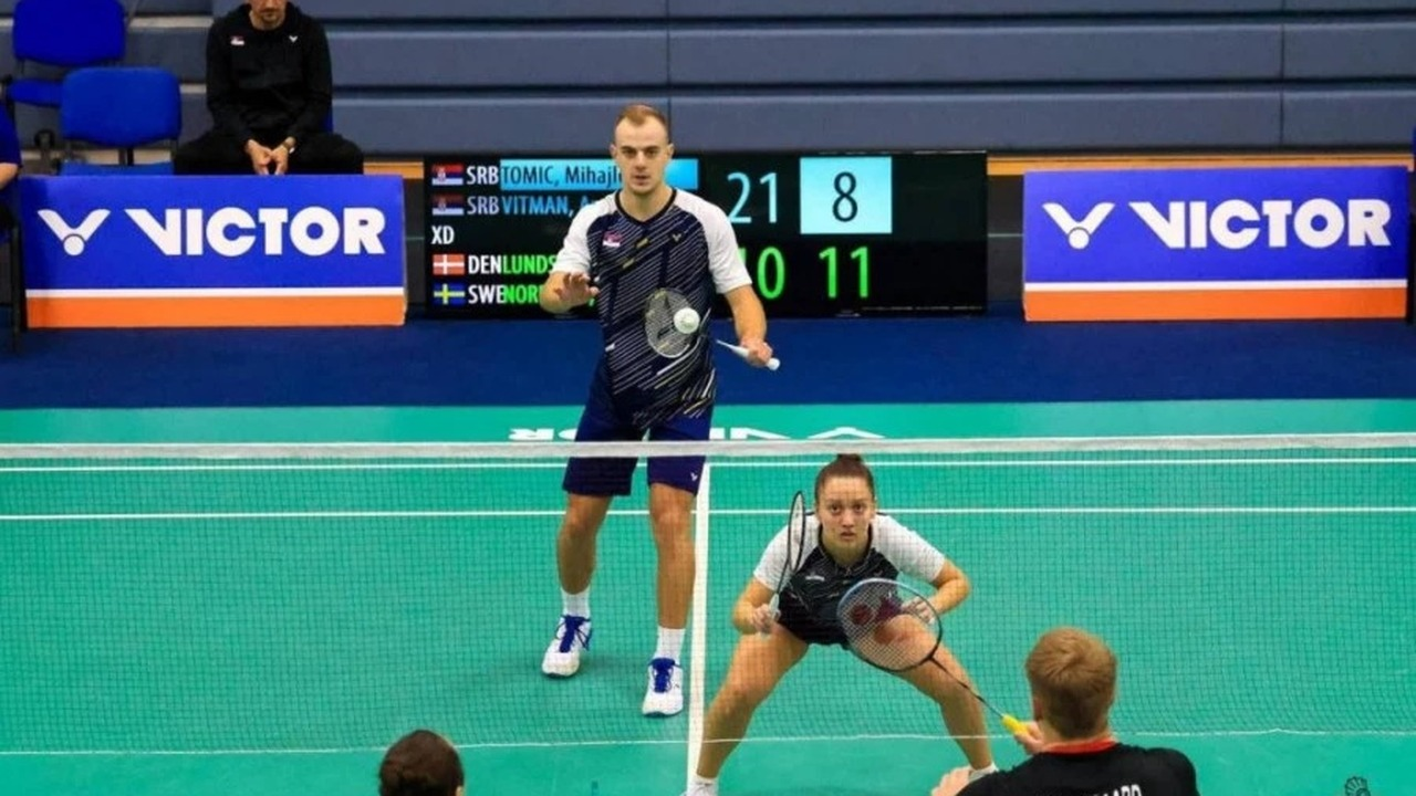 Mihajlo Tomic and Andjela Vitman play mixed doubles