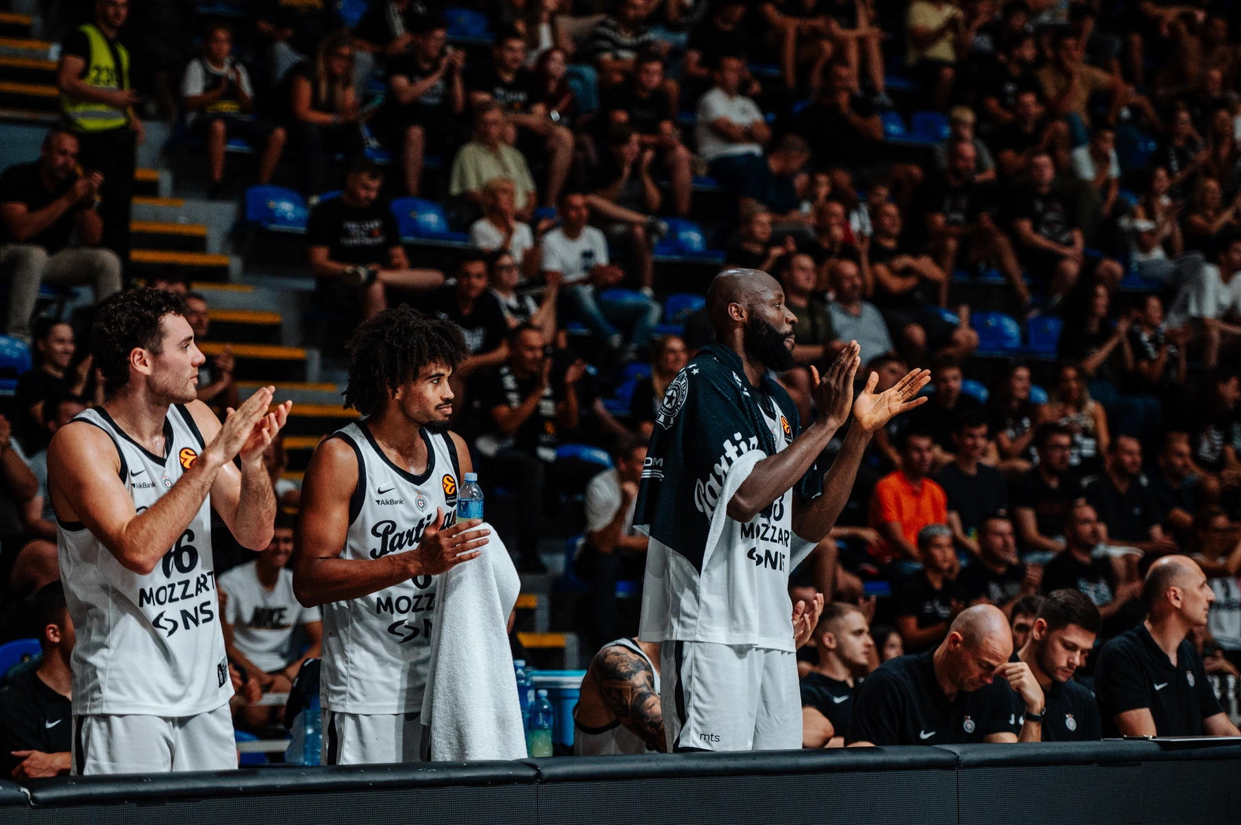 Partizan's bench during the preparation game.