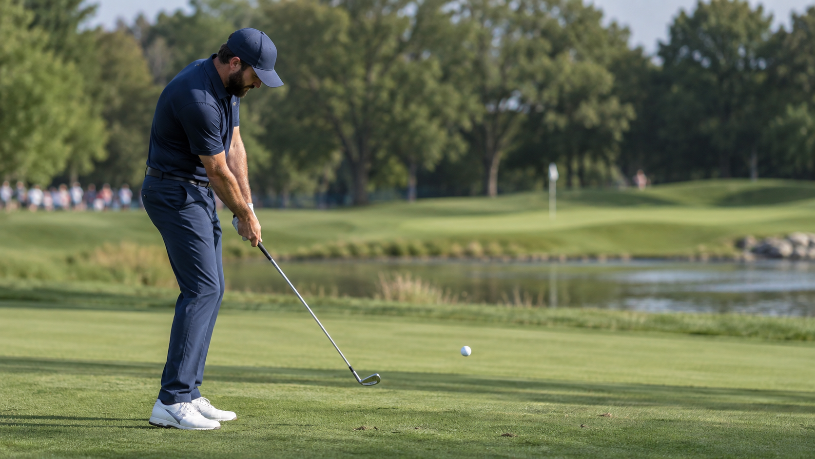 AI ilustracija: Kameron Jang izvodi udarac na golf terenu