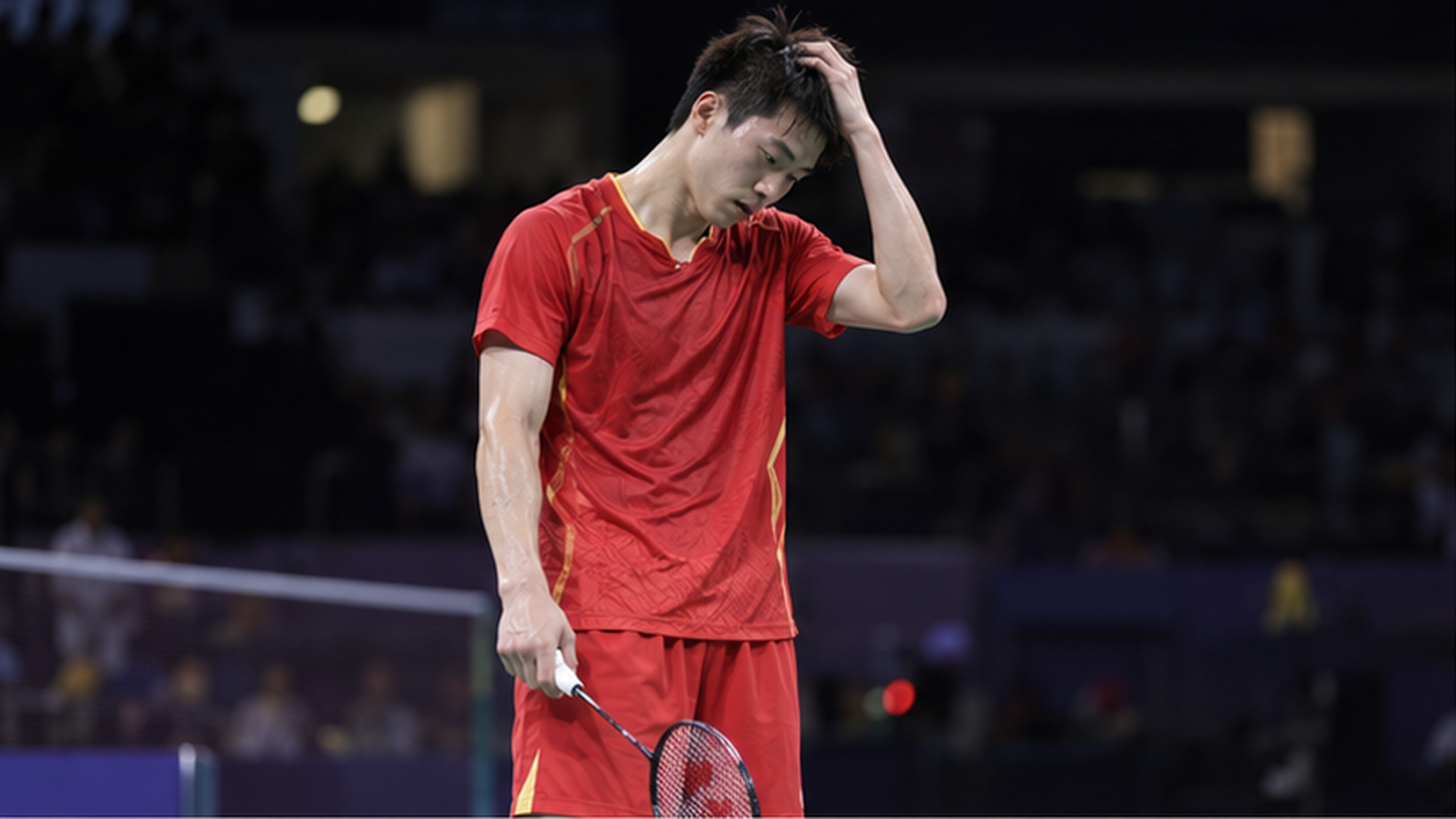 AI ilustracija: kineski badmintonac posle eliminacije na Azijskim igrama