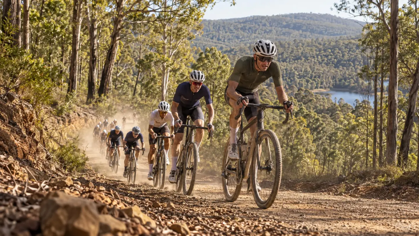 Vodeća grupa na gravel stazi u Zapadnoj Australiji