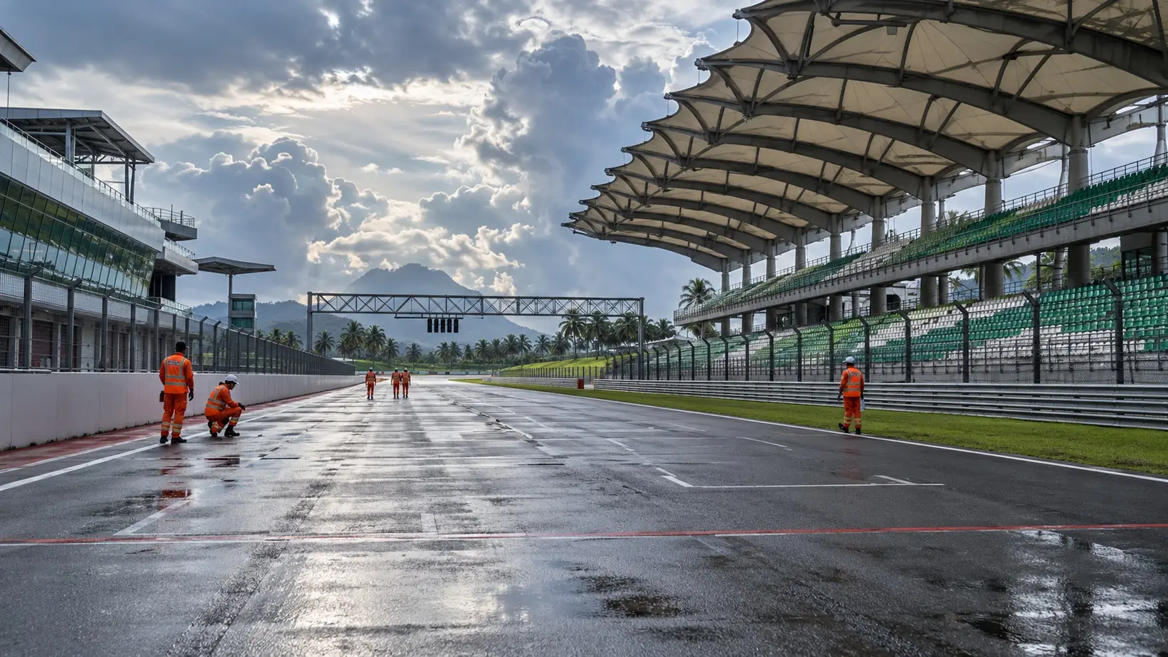 Staza Sepang posle tropske kiše u Maleziji