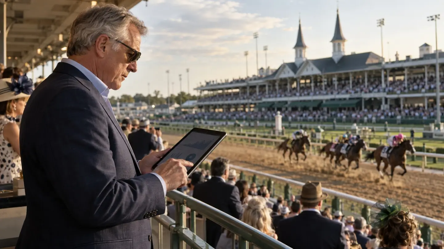 Majk Repol prati trke sa tribine Churchill Downs