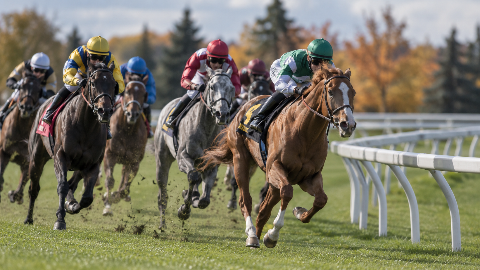 Galop kroz završnu krivinu trke u Vudbajnu