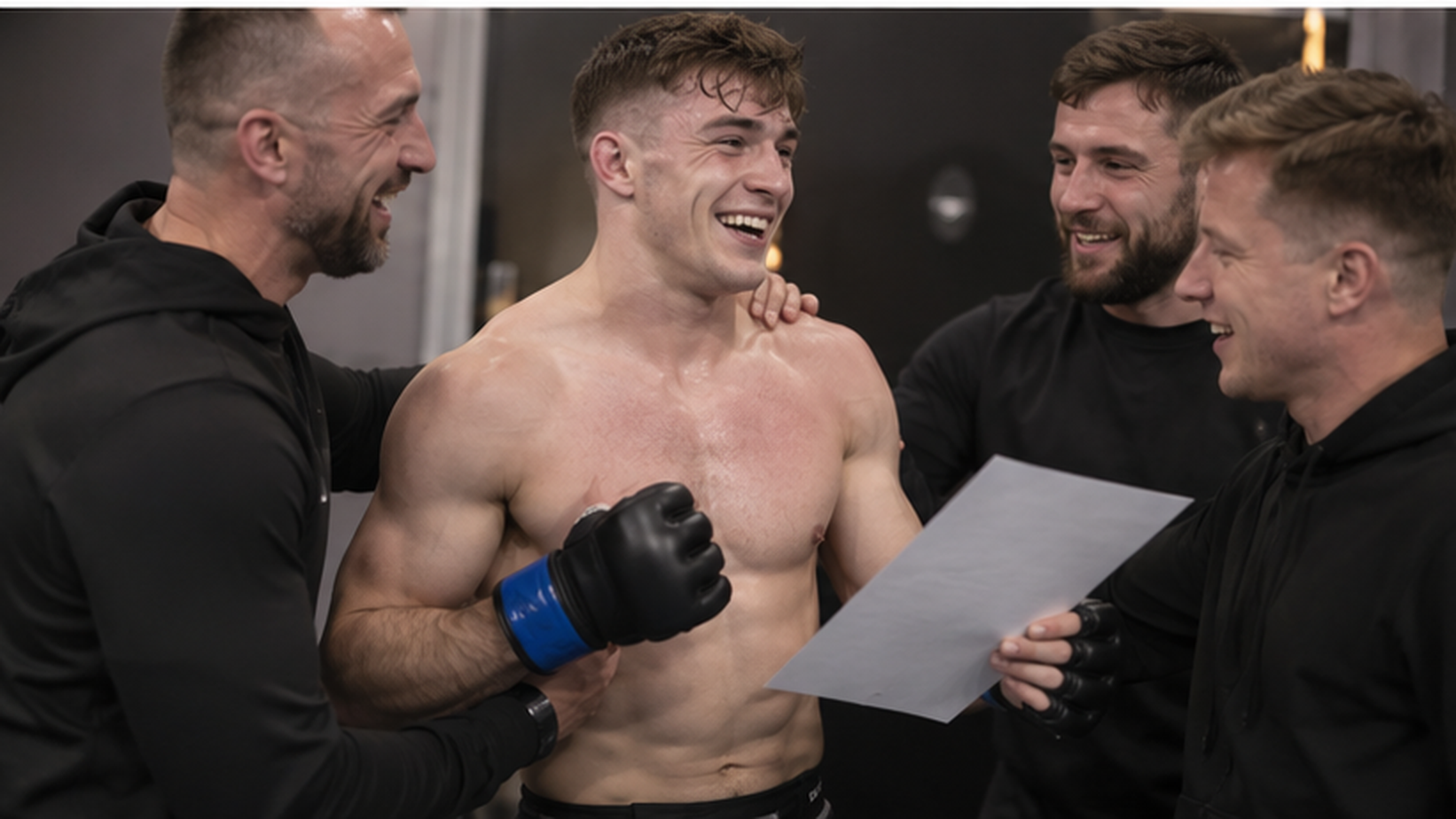 AI ilustracija: Stejns sa timom slavi UFC ugovor
