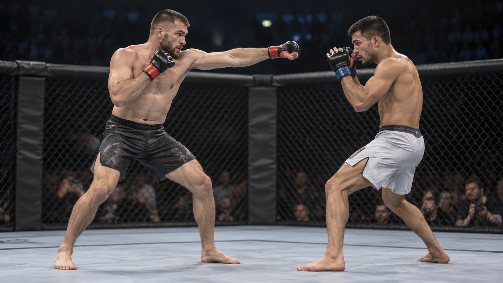Razmena udaraca sa distance u glavnoj MMA borbi